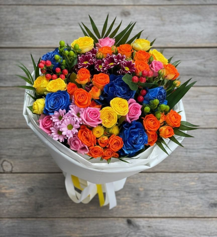 Букет цветов из: Розы и Хризантемы в Старо-Щедринской