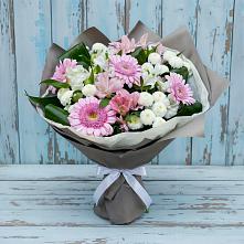 Букет цветов из:  Герберы, Альстромерии и Хризантемы в Старо-Щедринской