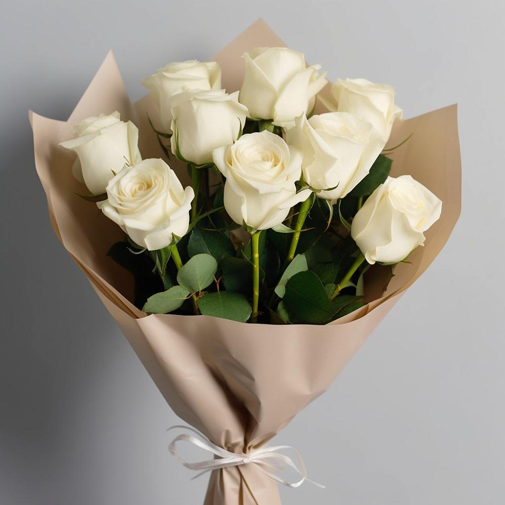 Букет 9 Белых роз Эдлесс Лав в Старо-Щедринской