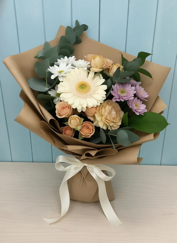 Букет цветов из: Герберы и Хризантемы в Старо-Щедринской