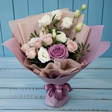 Букет цветов из:  Розы и Лизиантусы в Старо-Щедринской