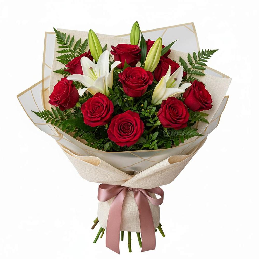 Букет цветов из: Лилии и Розы в Старо-Щедринской