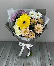 Букет цветов из:  Розы, Герберы и Хризантемы #REPLACE_PRED# Старо-Щедринской