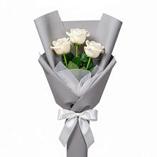 Букет 3 белые розы #REPLACE_PRED# Старо-Щедринской