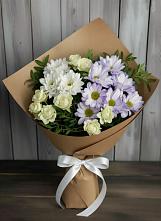 Букет цветов из:  Хризантемы и Розы в Старо-Щедринской