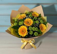 Букет цветов из:  Герберы и Хризантемы в Старо-Щедринской