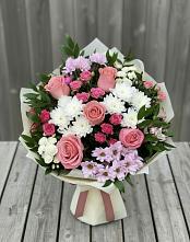 Букет цветов из:  Альстромерии, Гвоздики, Розы и Хризантемы #REPLACE_PRED# Старо-Щедринской