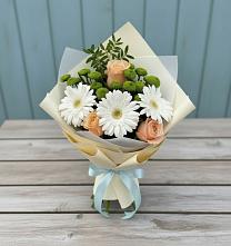 Букет цветов из:  Герберы, Розы и Хризантемы #REPLACE_PRED# Старо-Щедринской
