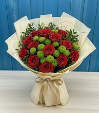 Букет цветов из:  Розы и Хризантемы в Старо-Щедринской