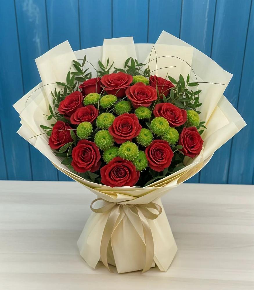 Букет цветов из: Розы и Хризантемы в Старо-Щедринской