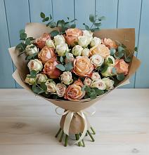 Букет цветов из:  Альстромерии и Розы в Старо-Щедринской